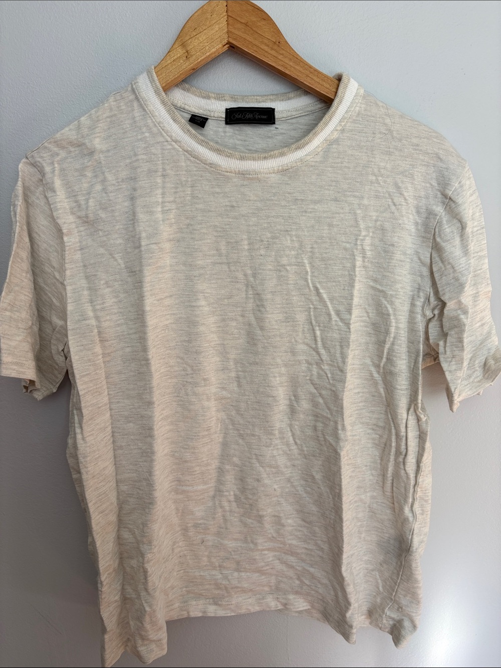 Saks Fifth Avenue Short-Sleeve Crew Tee in Oatmeal